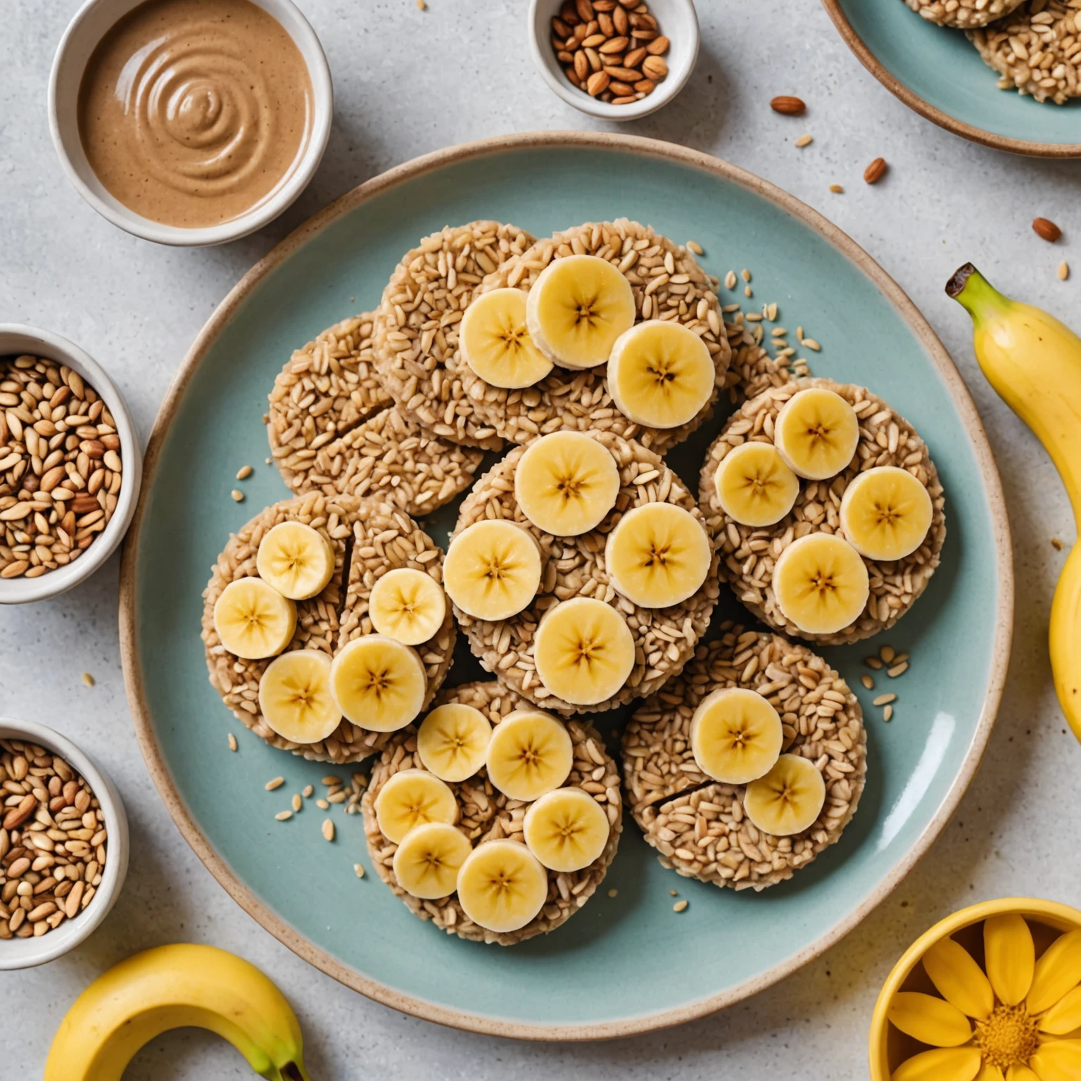 Sunflower Seed Butter and Banana Rice Cakes