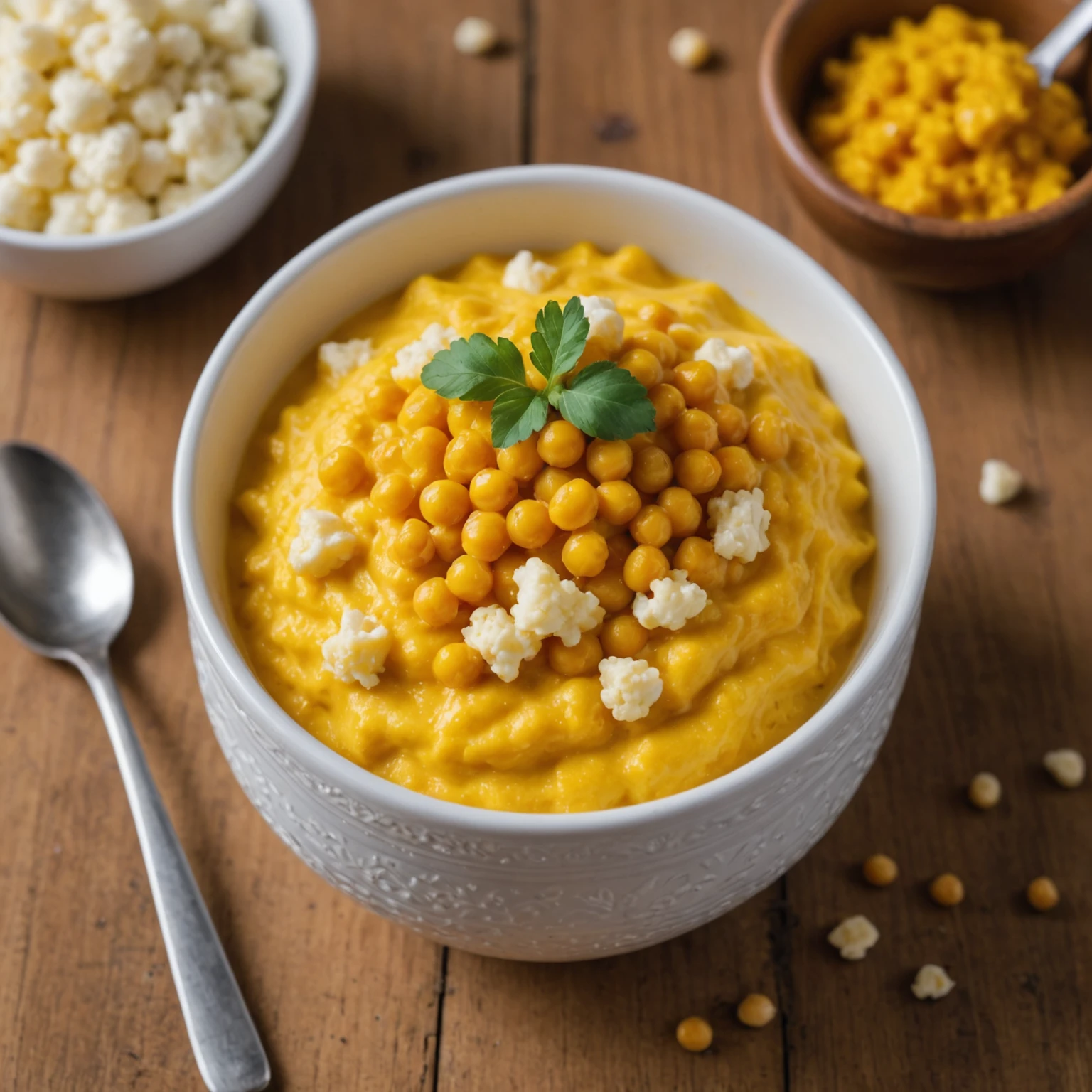 Tender Cauliflower and Chickpea Mash with Mild Turmeric – Toddler-Friendly Puree