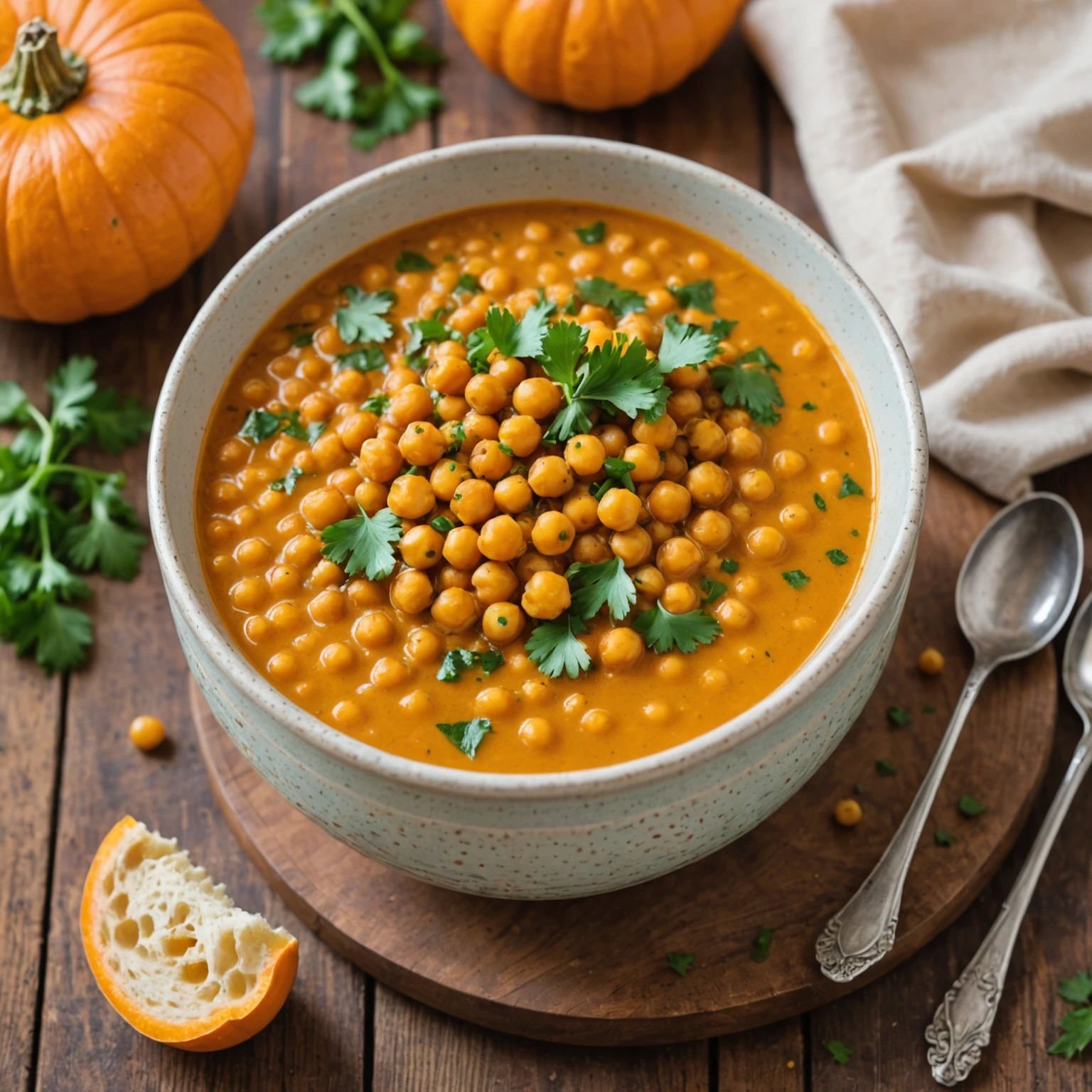 Spiced Chickpea and Pumpkin Lentil Soup