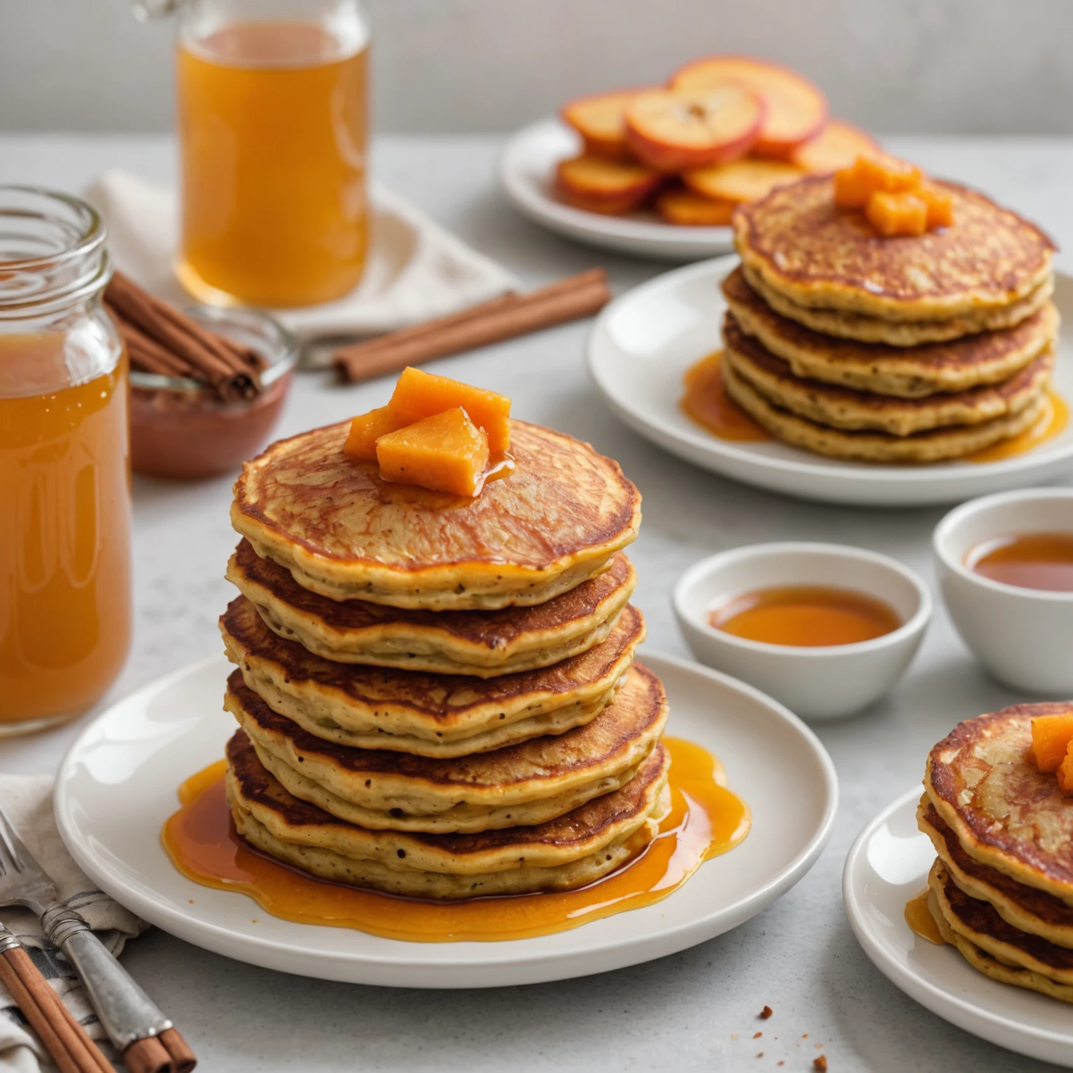 Sweet Potato and Apple Toddler Pancake Stacks with Cinnamon Maple Drizzle