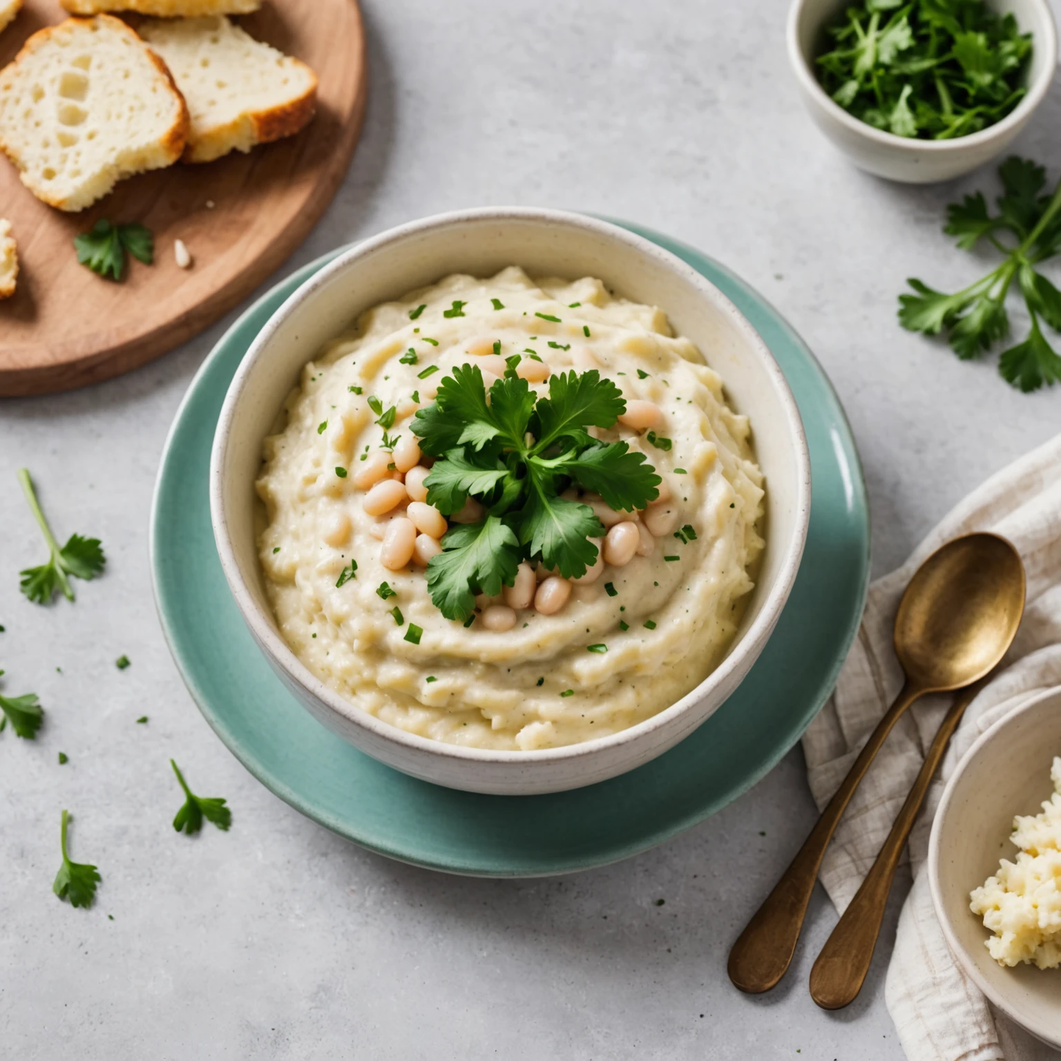 Creamy Cauliflower and White Bean Puree with Mild Garlic