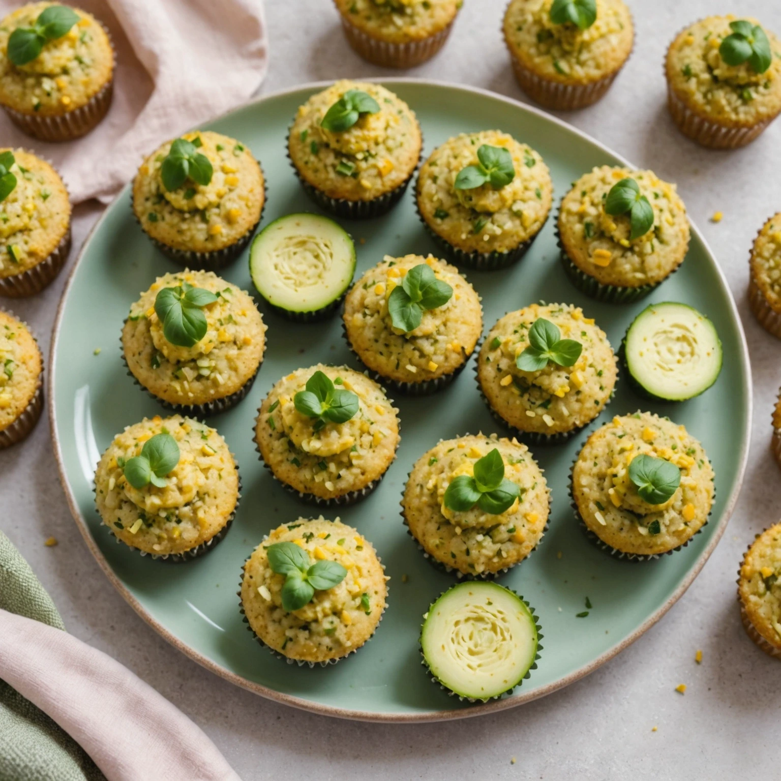 Nut-Free Quinoa and Zucchini Mini Cupcakes with Mild Herbes de Provence