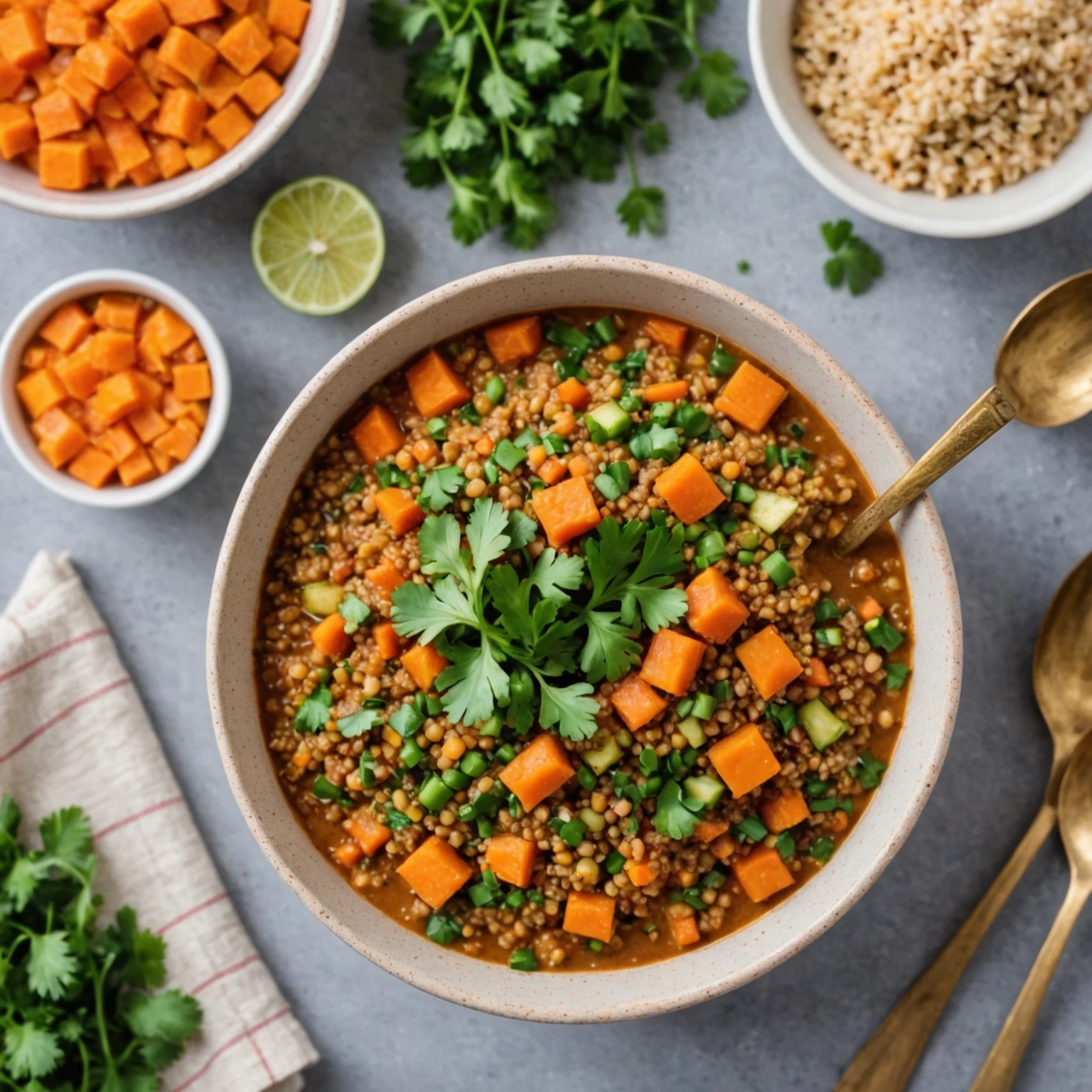 Iron-Rich Quinoa and Lentil Stew with Seasonal Vegetables