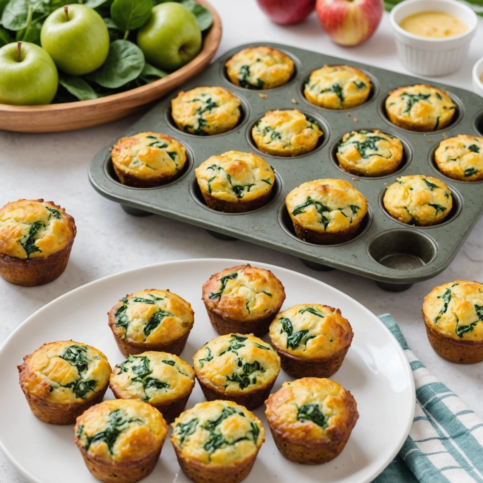 Apple and Spinach Mini Muffin Frittatas with Allergy Substitutions