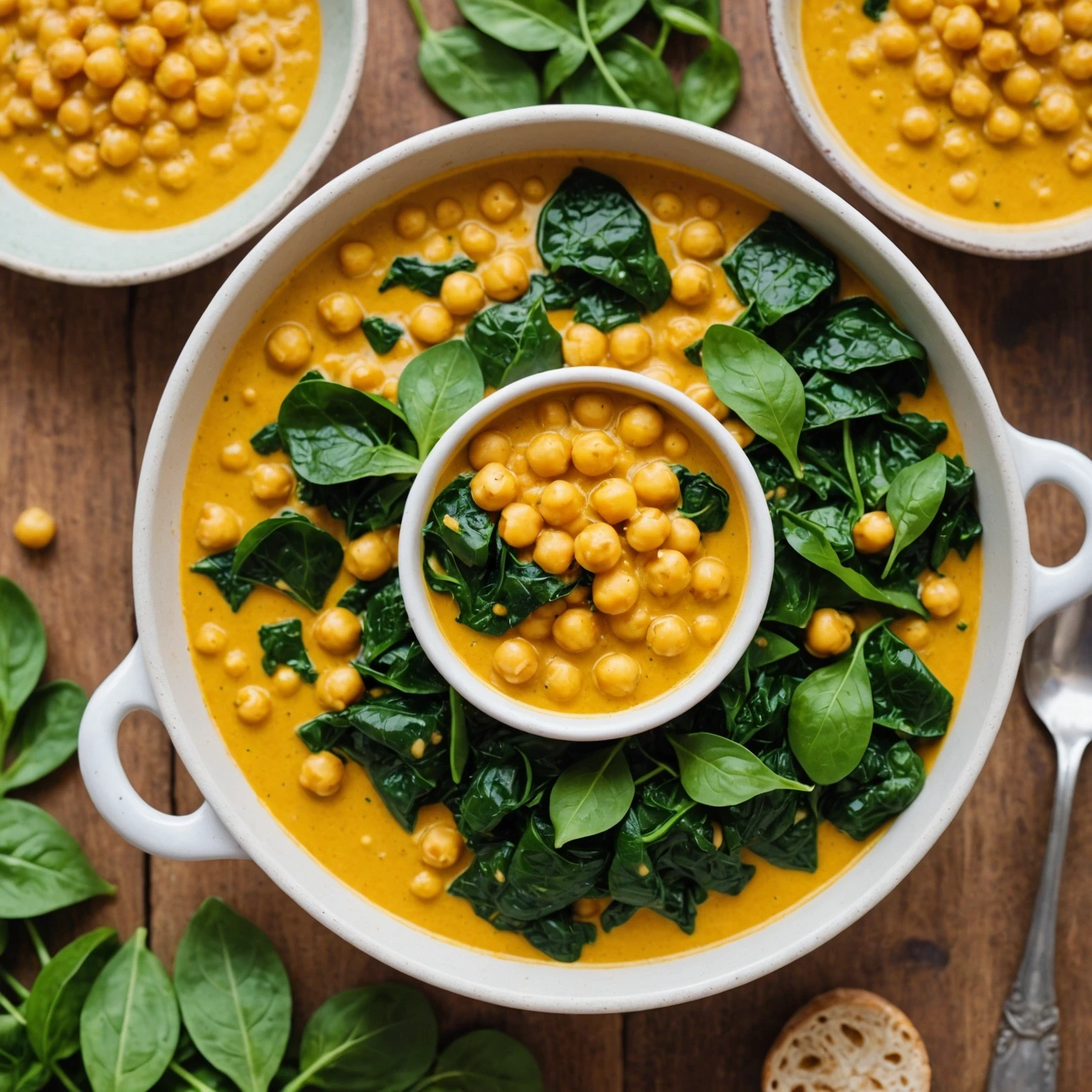 Creamy Chickpea and Spinach Stew with Coconut Milk