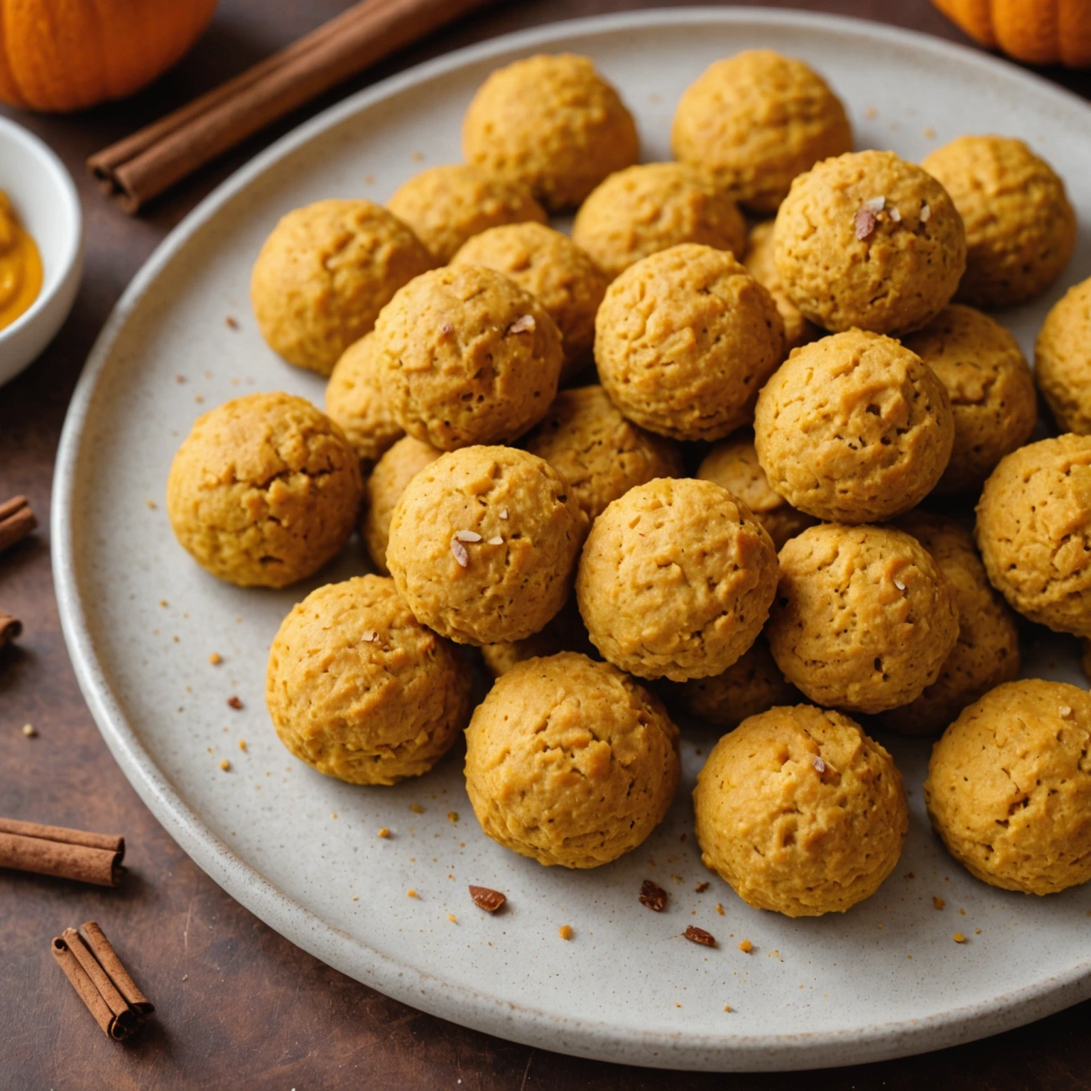 Festive Pumpkin and Apple Biscuit Bites with Cinnamon