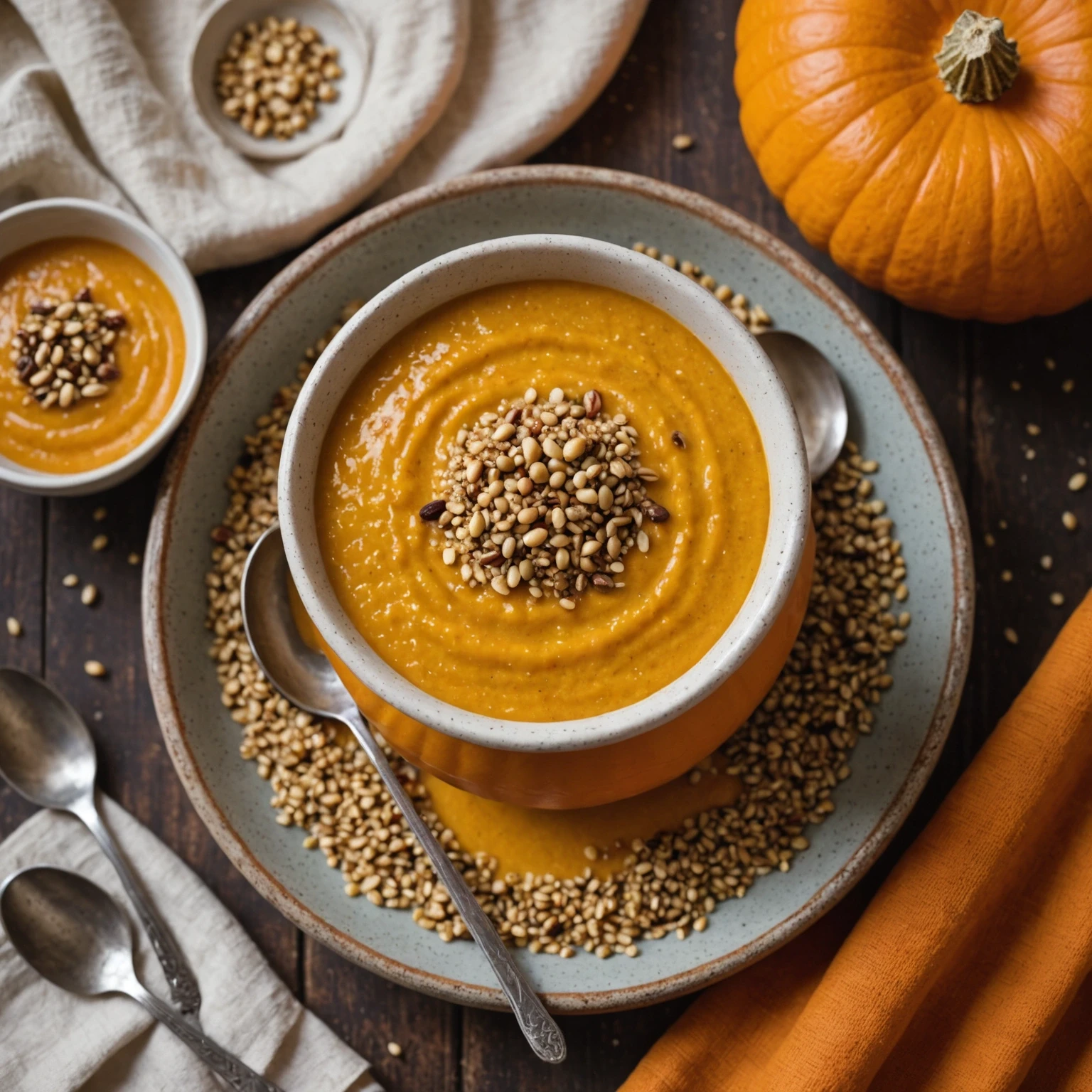 Pumpkin and Quinoa Breakfast Porridge with Warm Cardamom