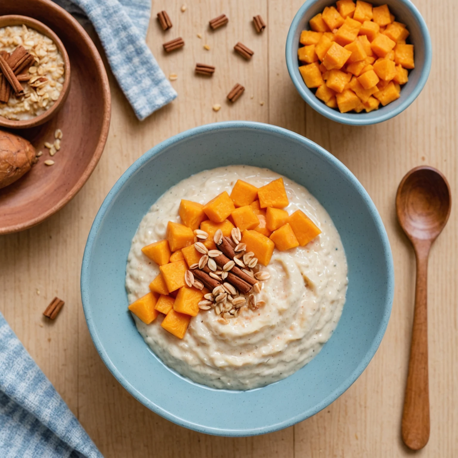 Creamy Sweet Potato and Pear Toddler Porridge