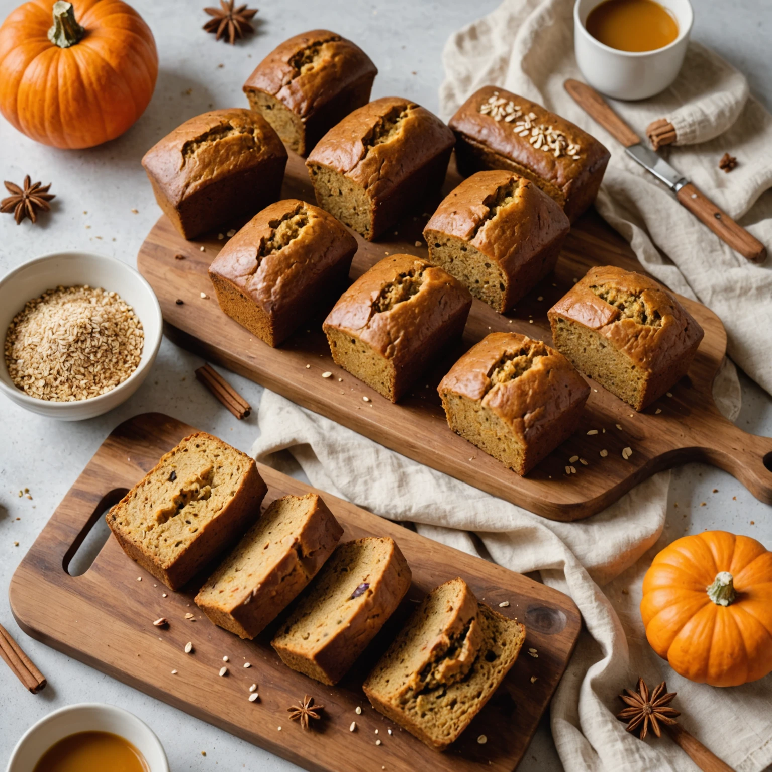 Autumn Spiced Pumpkin and Quinoa Mini Loaves