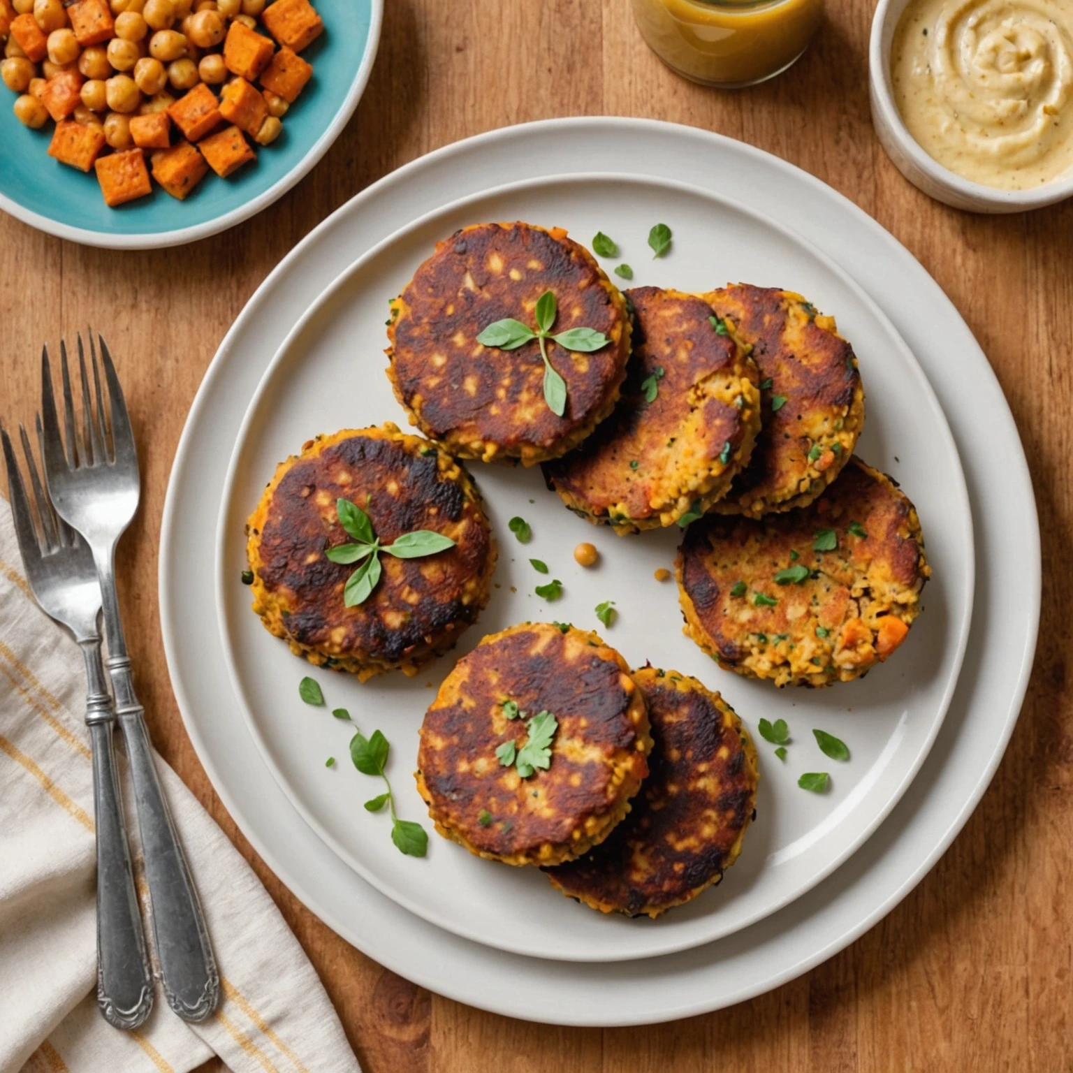 Iron-Boosted Savory Amaranth and Chickpea Patties with Sweet Potato
