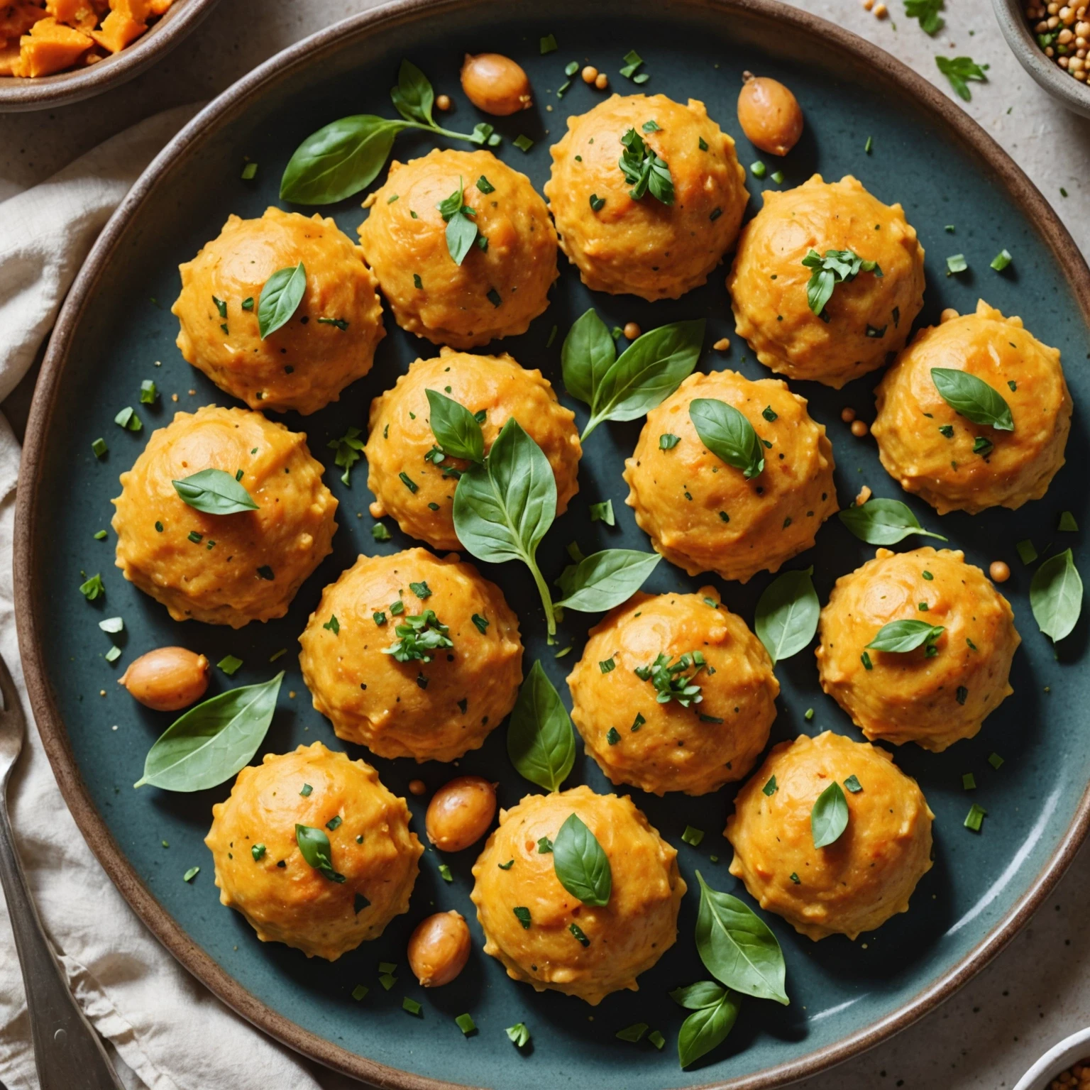 Soft Sweet Potato and Chickpea Dumplings with Mild Herbs