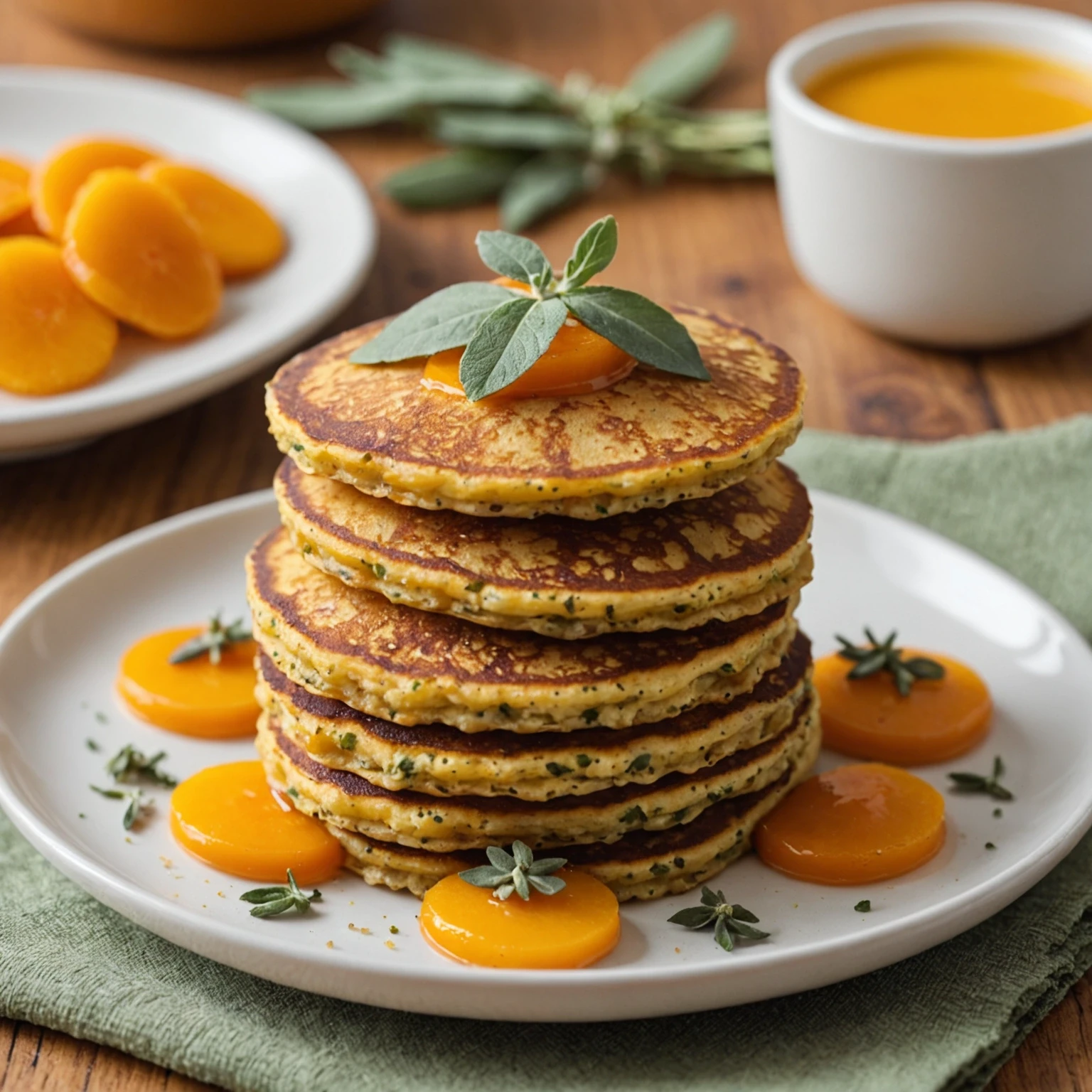 Quinoa and Butternut Squash Mini Pancakes with Mild Sage