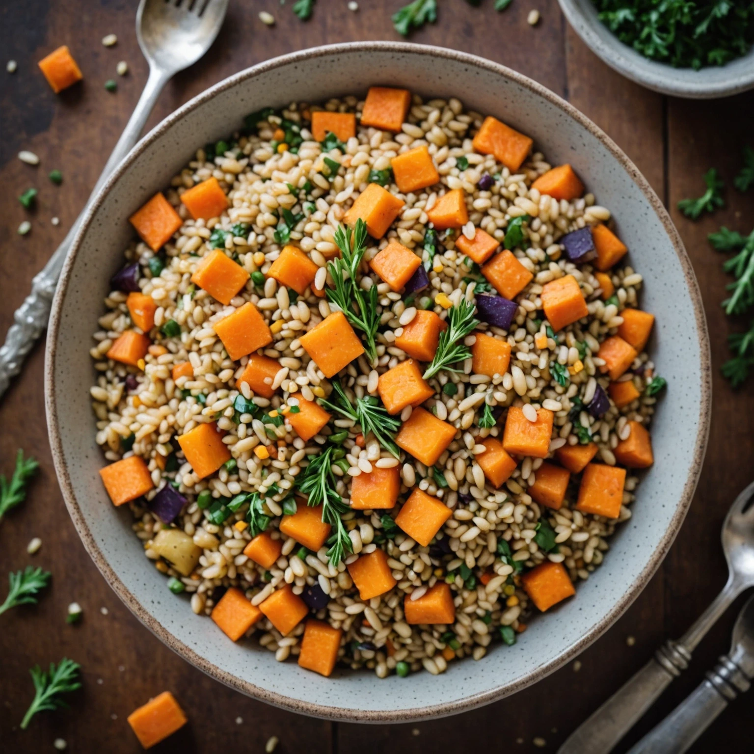 Rustic Baked Barley and Root Vegetable Pilaf