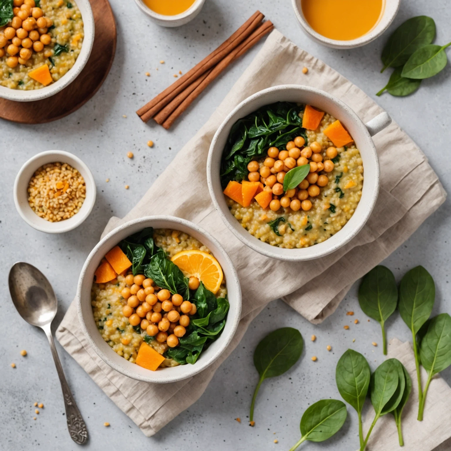 One-Pot Spiced Quinoa and Chickpea Breakfast Porridge