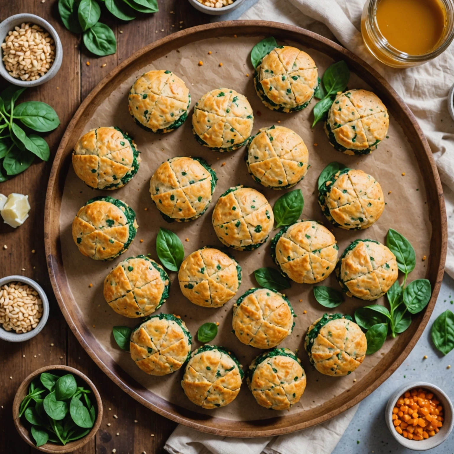 Nut-Free Lentil and Spinach Mini Savory Scones
