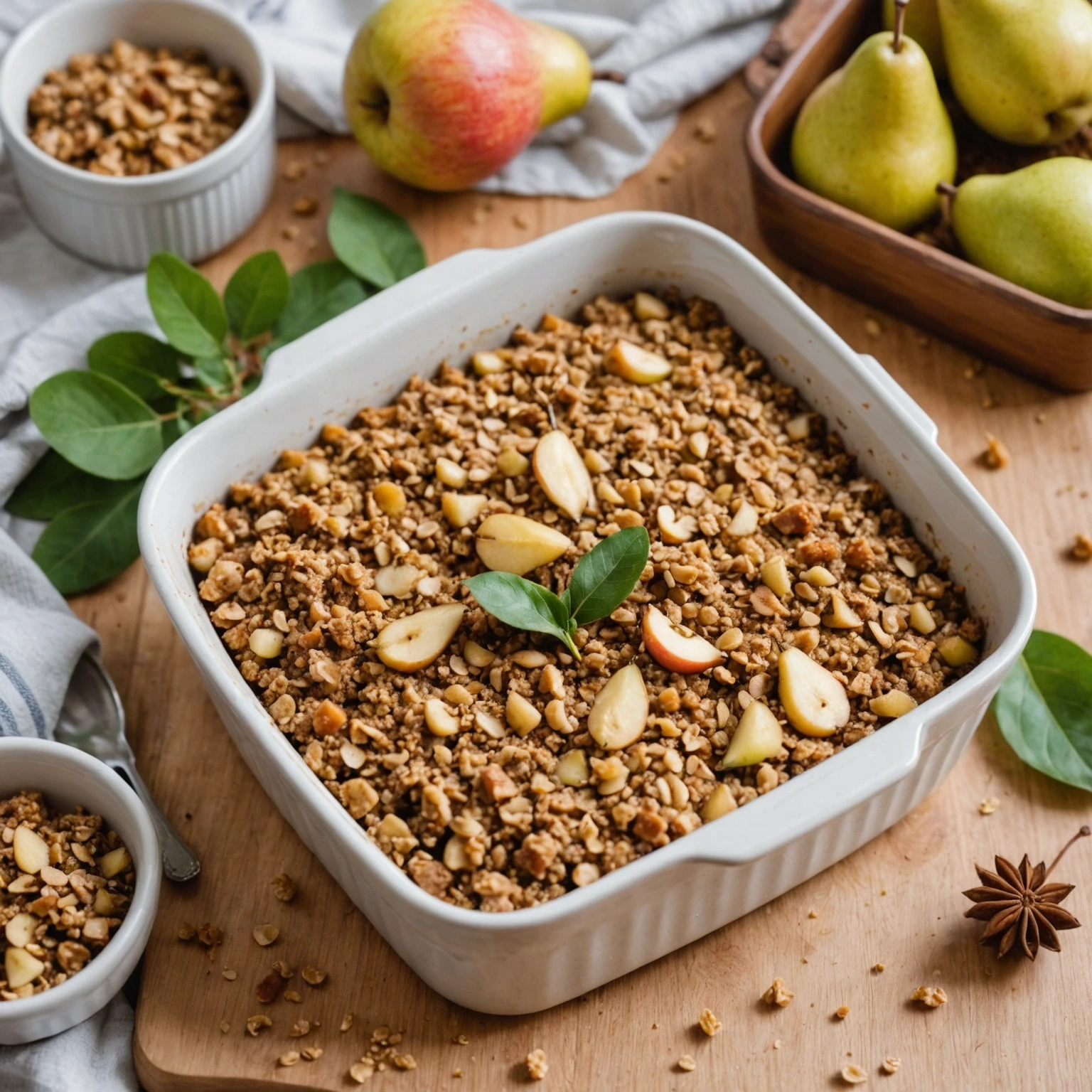 Vegan Buckwheat and Pear Soft Breakfast Crumble