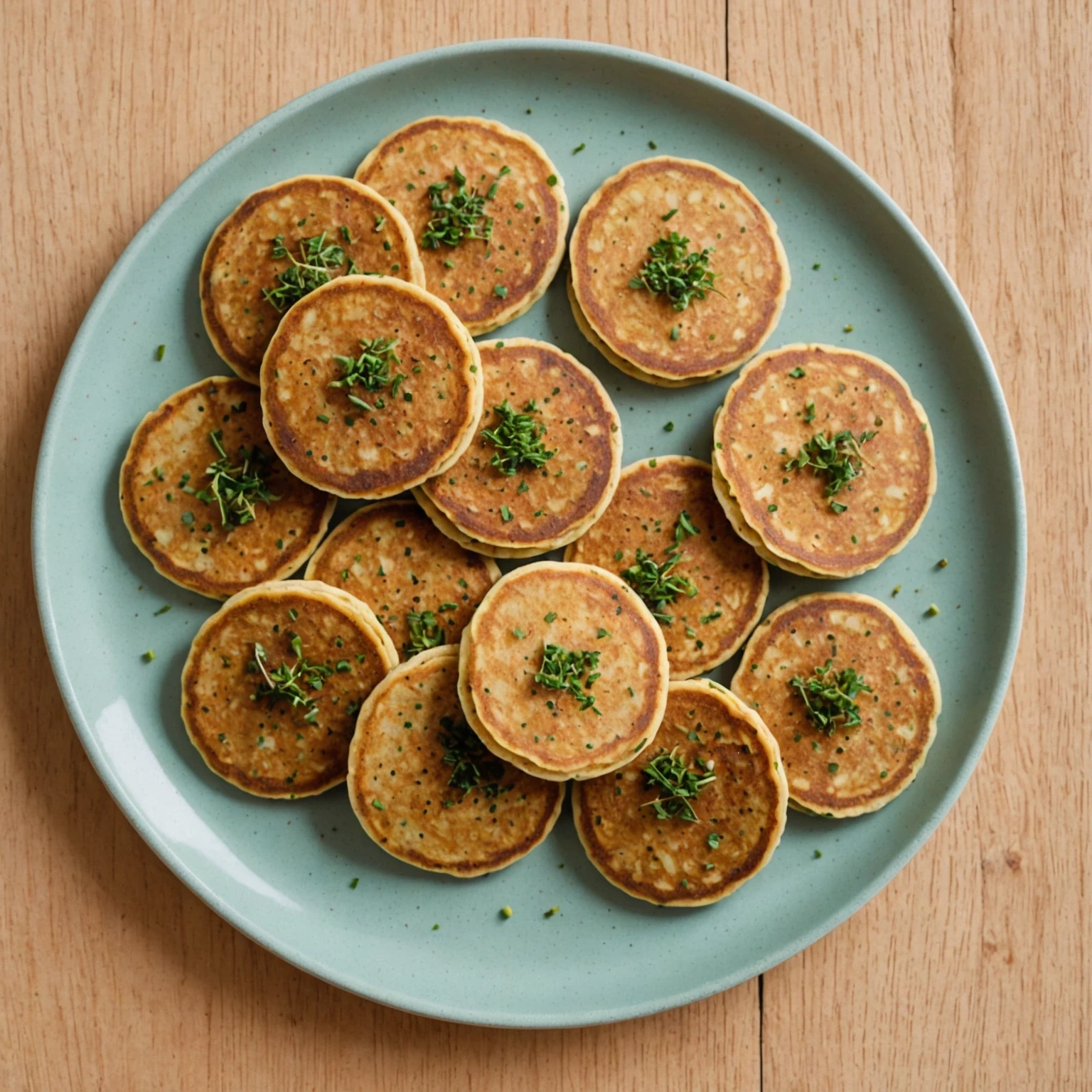 Savory Buckwheat and Apple Mini Pancakes with Mild Thyme