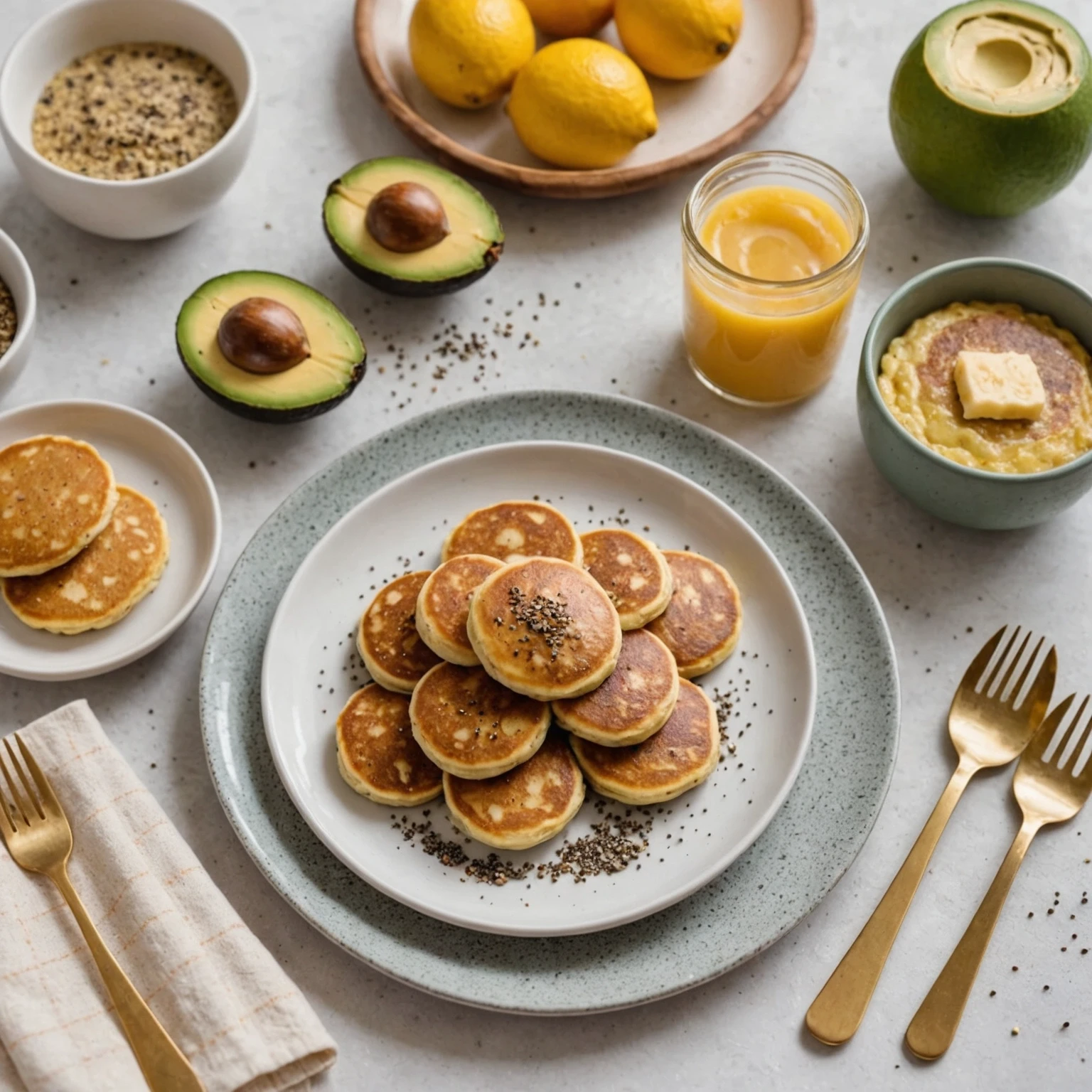 Banana and Avocado Soft Pancakes with Chia
