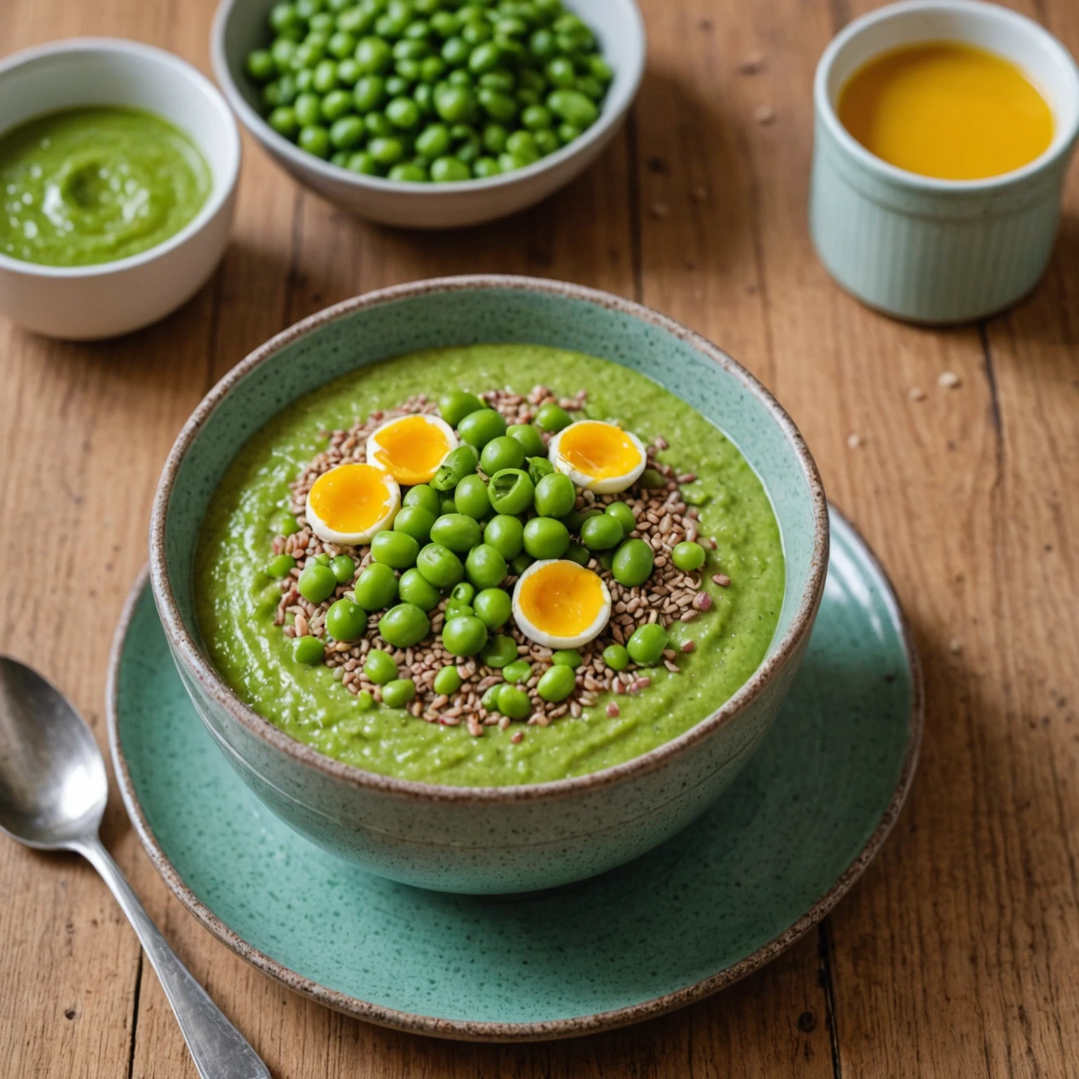 Iron-Rich Vegan Teff and Sweet Pea Breakfast Porridge