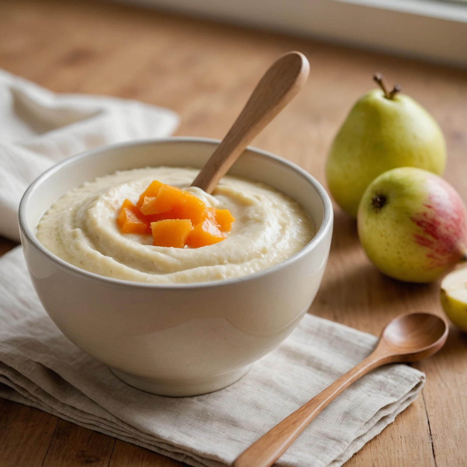 Velvety Parsnip and Pear Puree with Mild Cardamom for Toddlers