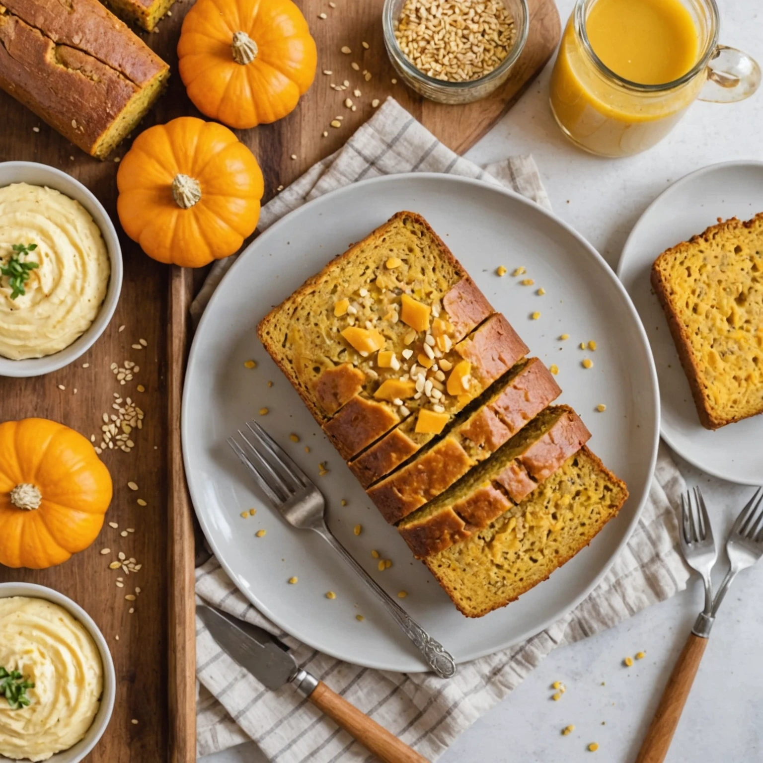 Golden Pumpkin and Millet Cheesy Breakfast Loaf