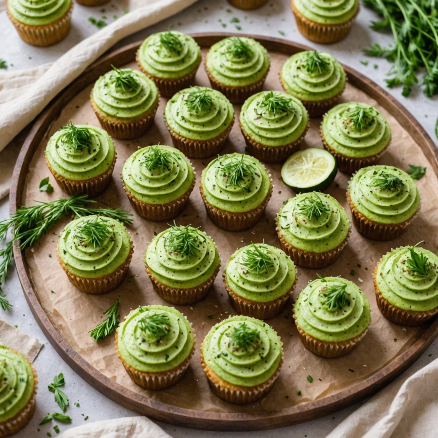Soft Amaranth and Zucchini Savory Cupcakes with Mild Dill