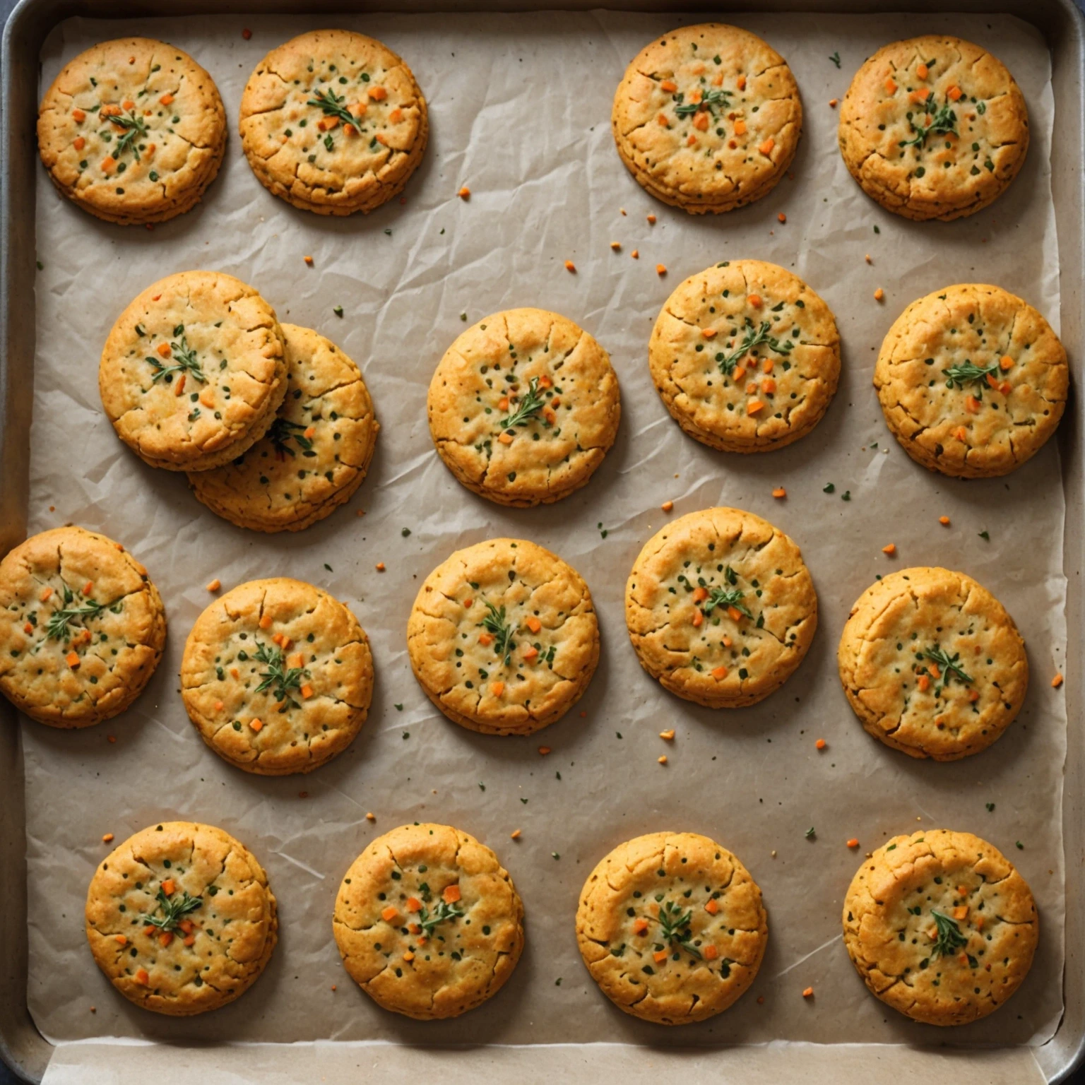 Mildly Spiced Carrot and Lentil Savory Biscuits