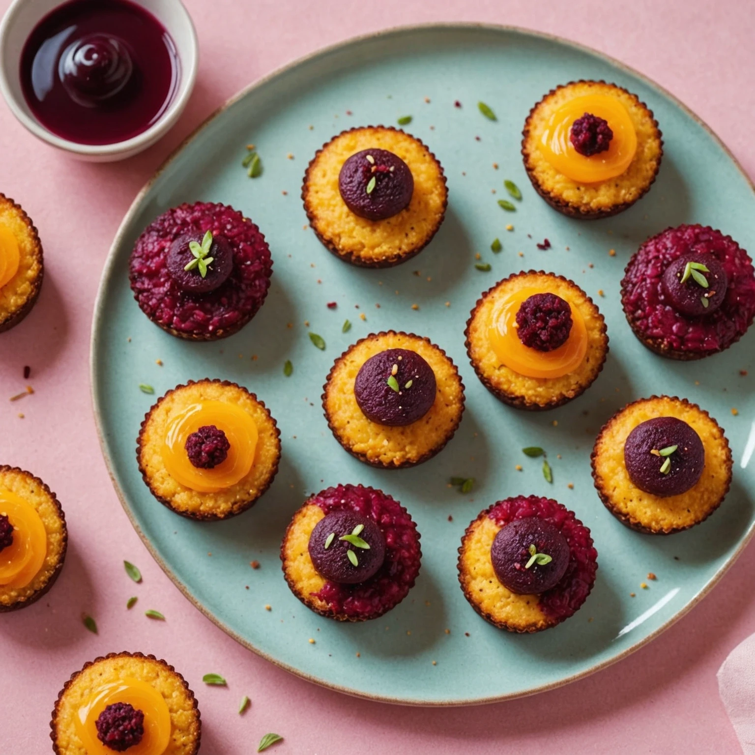 Zesty Quinoa and Beetroot Mini Cakes with Orange Infusion