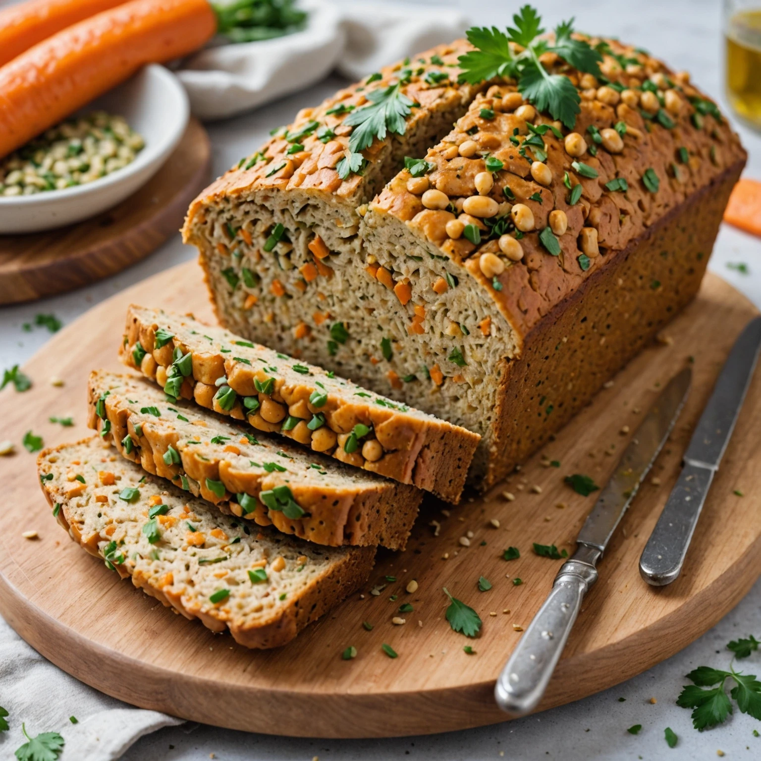 Nut-Free Chickpea and Sunflower Seed Savory Loaf with Mild Herbs
