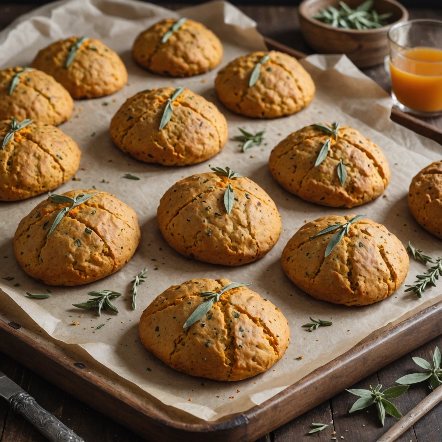 Rustic Sweet Potato and Amaranth Savory Scones with Mild Sage