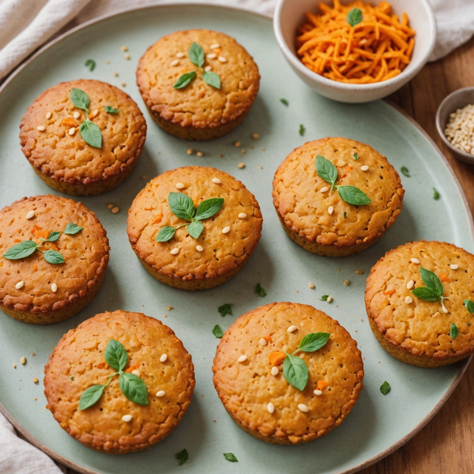 Iron-Rich Baked Chickpea and Amaranth Savory Cakes with Carrot
