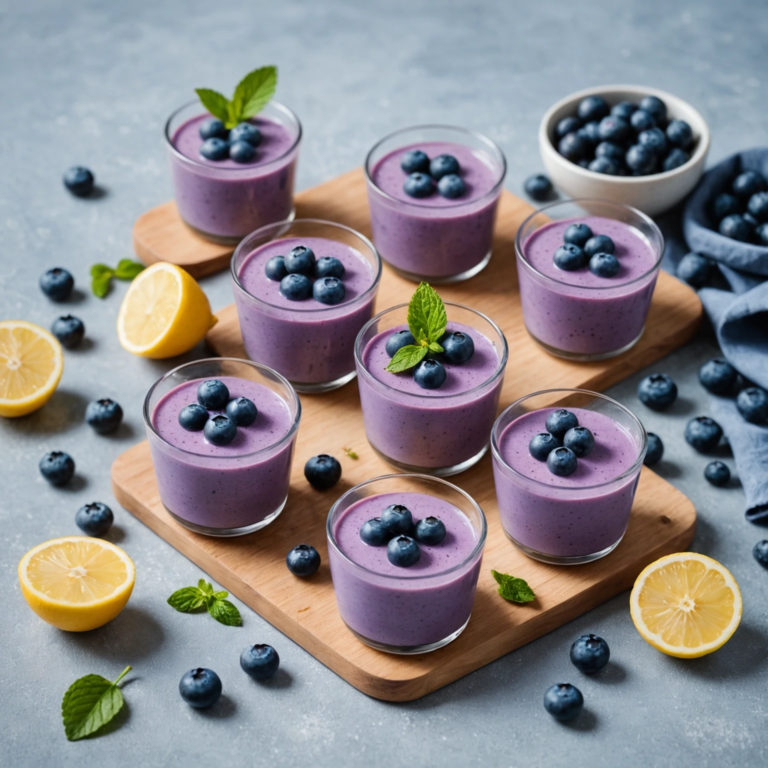 Dairy-Free Blueberry and Chia Panna Cotta with Coconut Milk