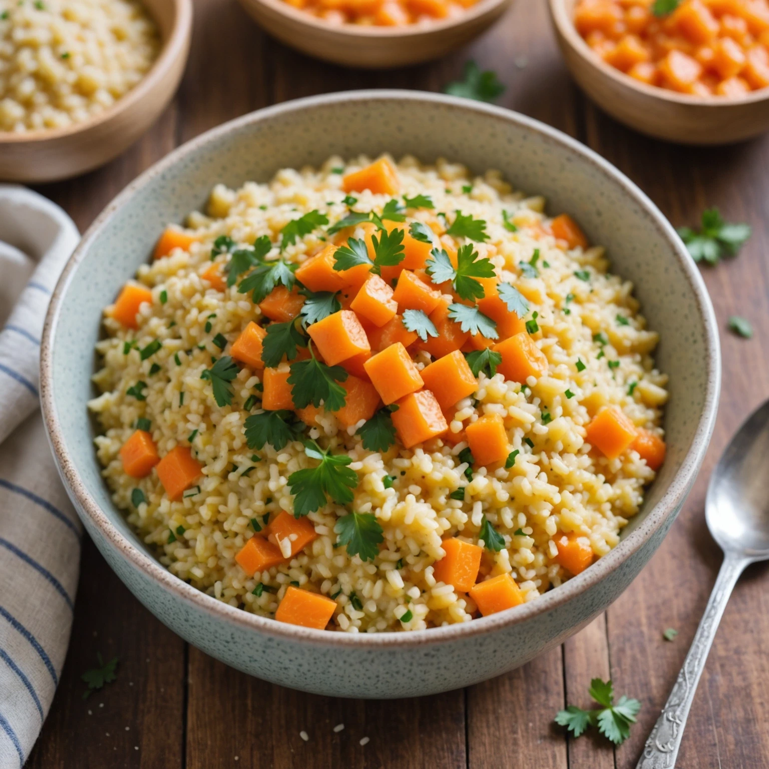 One-Pot Creamy Millet and Carrot Risotto