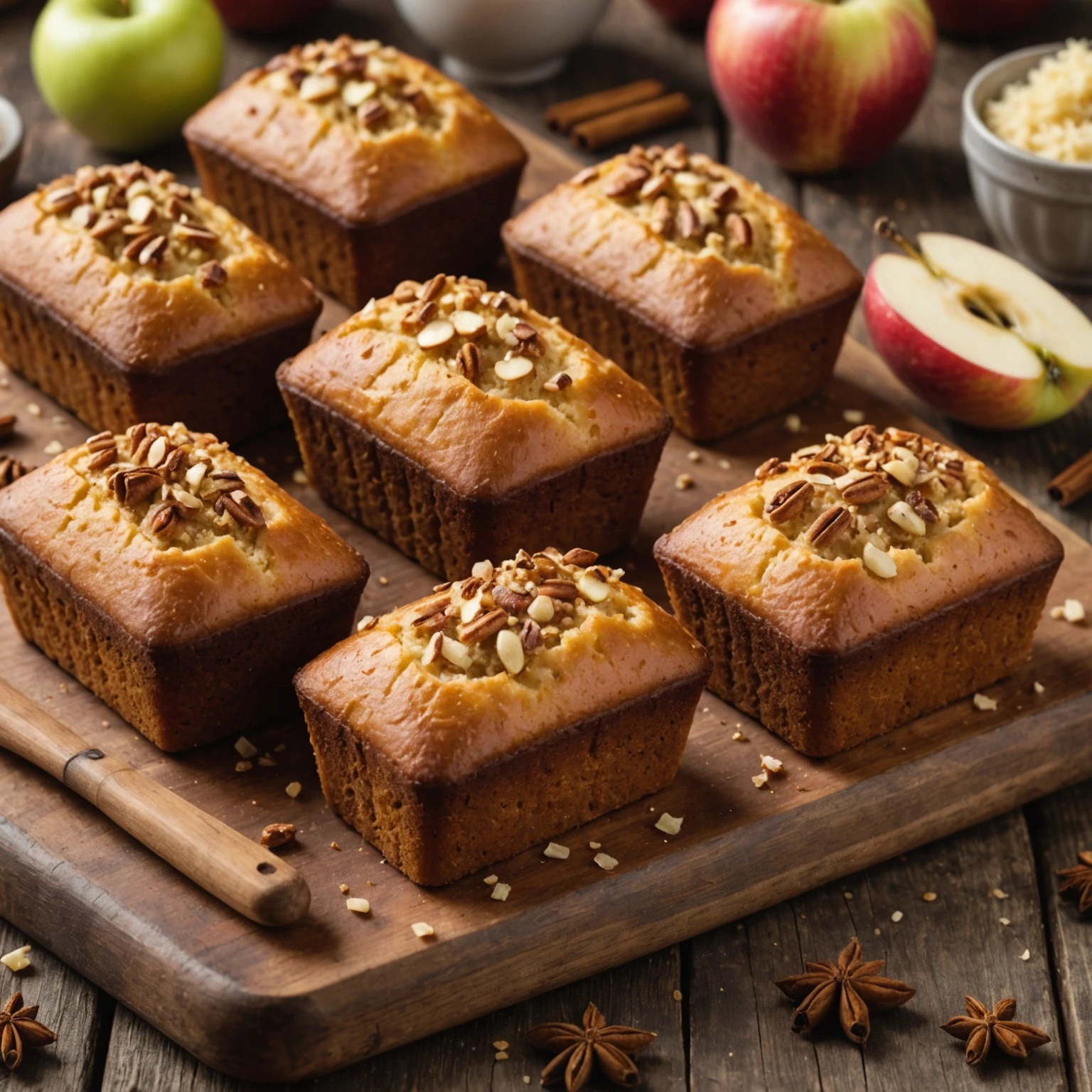 Festive Cinnamon-Spiced Lentil and Apple Mini Loaves