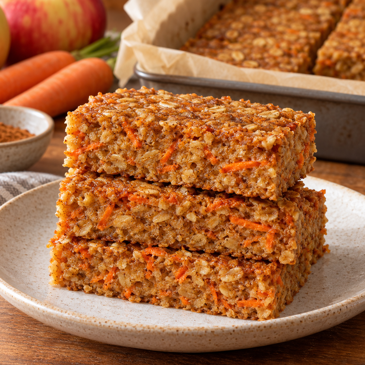Mini Carrot and Apple Oat Bars