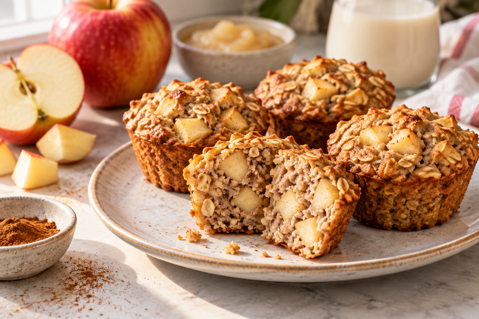 Apple and Cinnamon Baked Oatmeal Cups