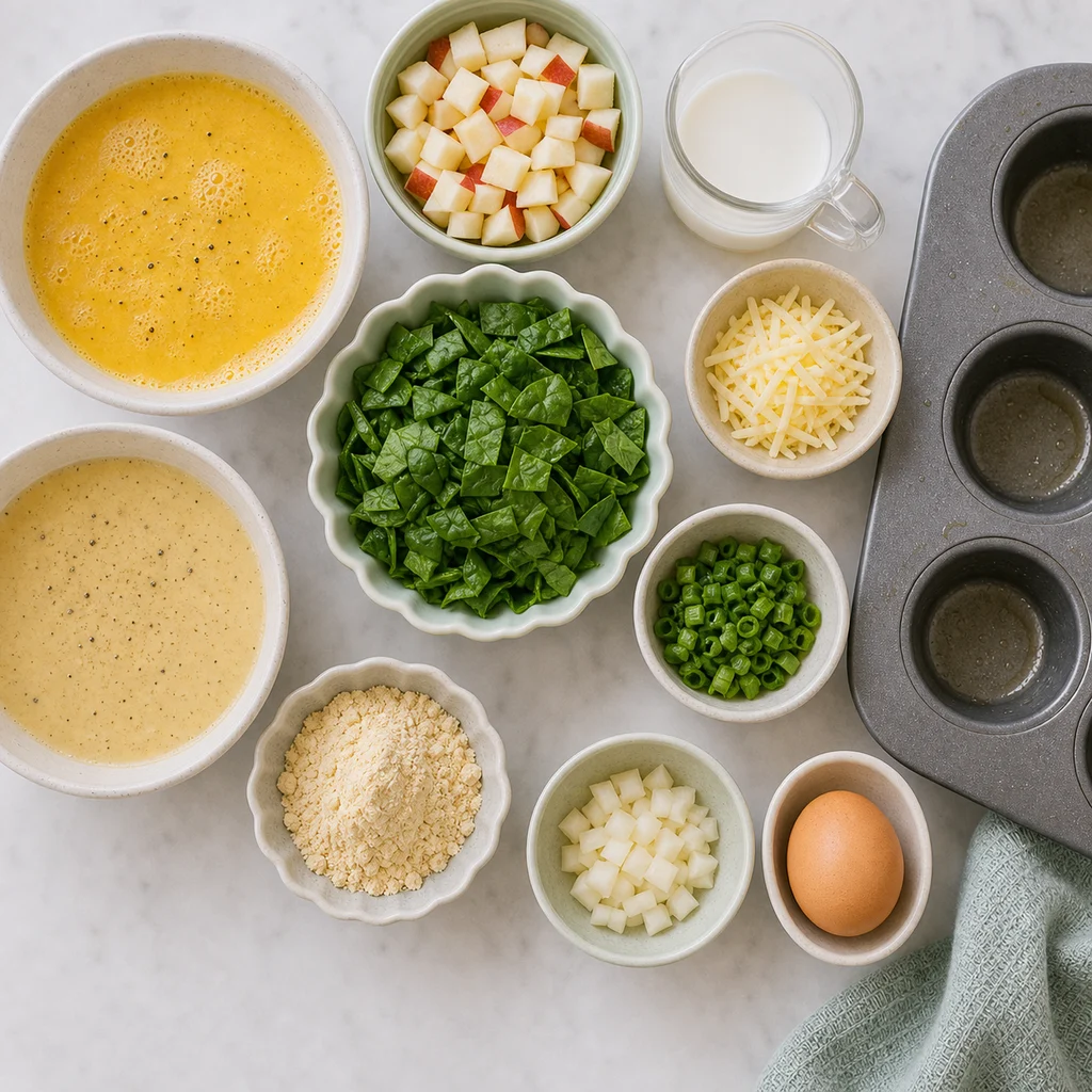 Apple Spinach Mini Muffin Frittatas Allergy Substitutions ingredients image for TinyTummyTreats