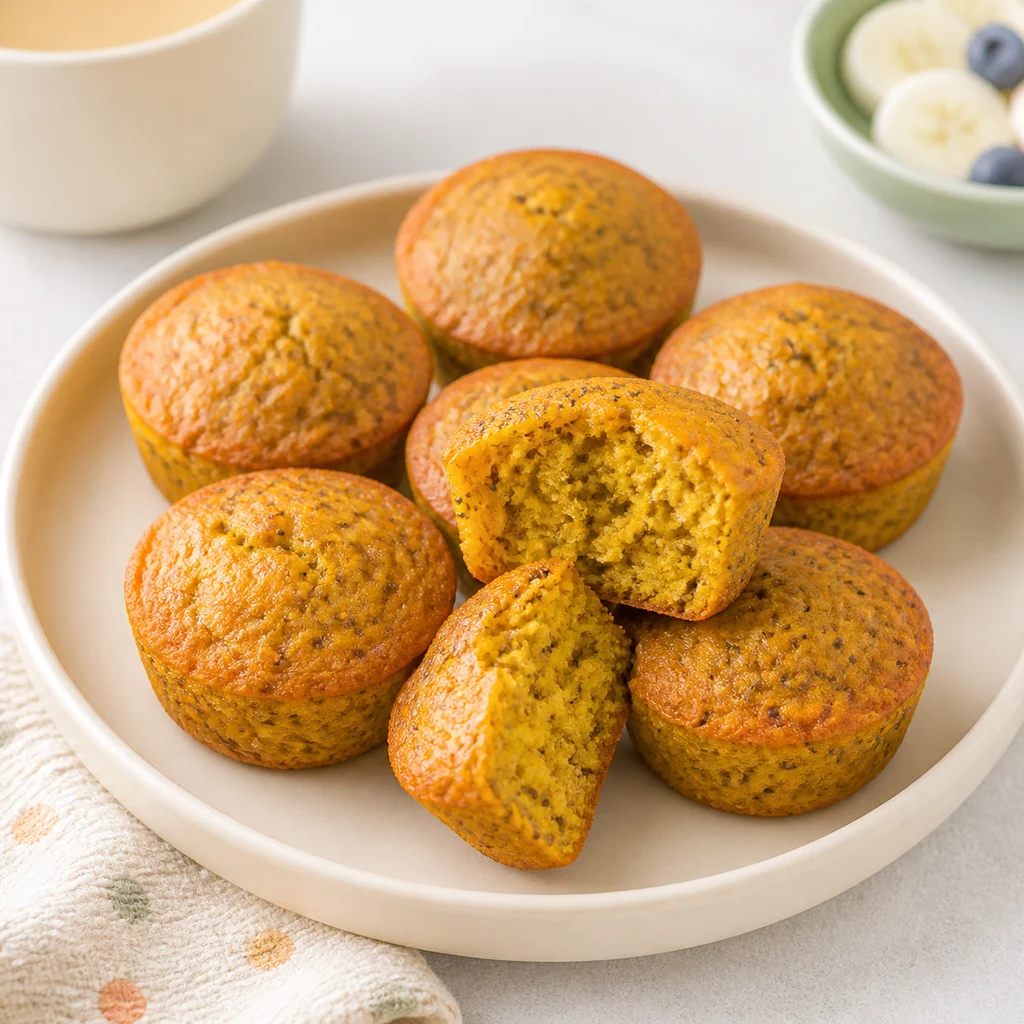 Baked Pumpkin Chia Seed Mini Breakfast Cakes Toddlers process image for TinyTummyTreats