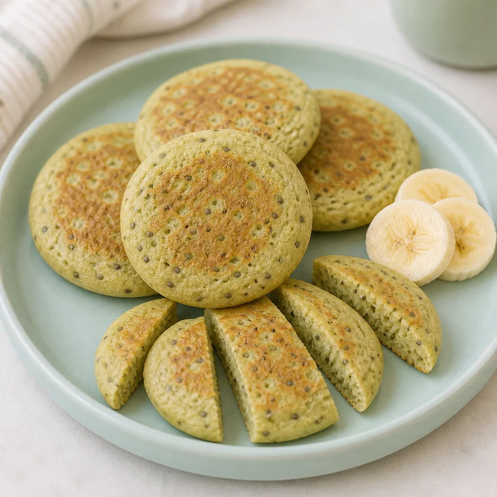 Banana Avocado Soft Pancakes Chia process image for TinyTummyTreats