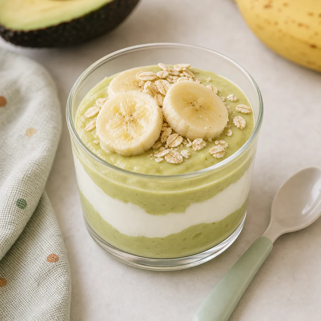 Banana Avocado Toddler Creamy Parfait process image for TinyTummyTreats