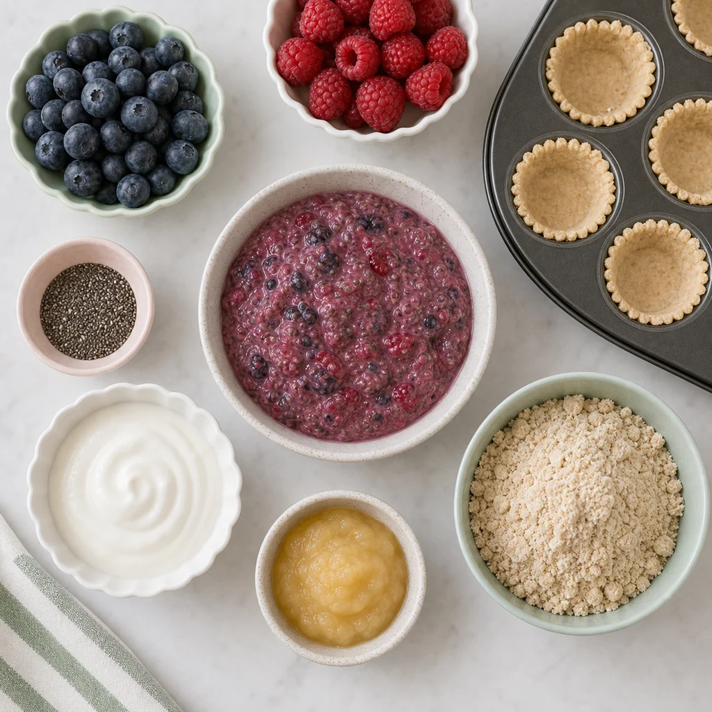 Berry Chia Seed Dairy Free Tartlets Toddlers ingredients image for TinyTummyTreats