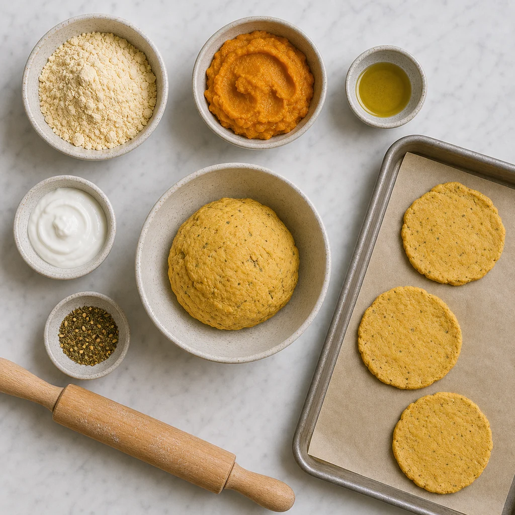 Chickpea Pumpkin Flatbread Mild Zaatar ingredients image for TinyTummyTreats