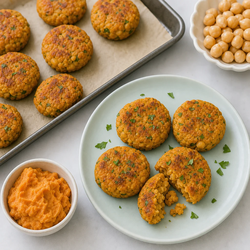 Chickpea Sweet Potato Mashed Patties Smoked Paprika process image for TinyTummyTreats