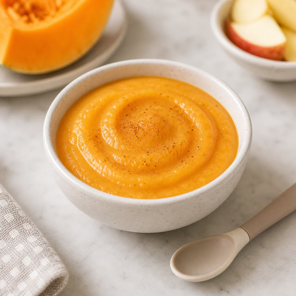 Creamy Butternut Squash Apple Puree Gentle Cinnamon process image for TinyTummyTreats