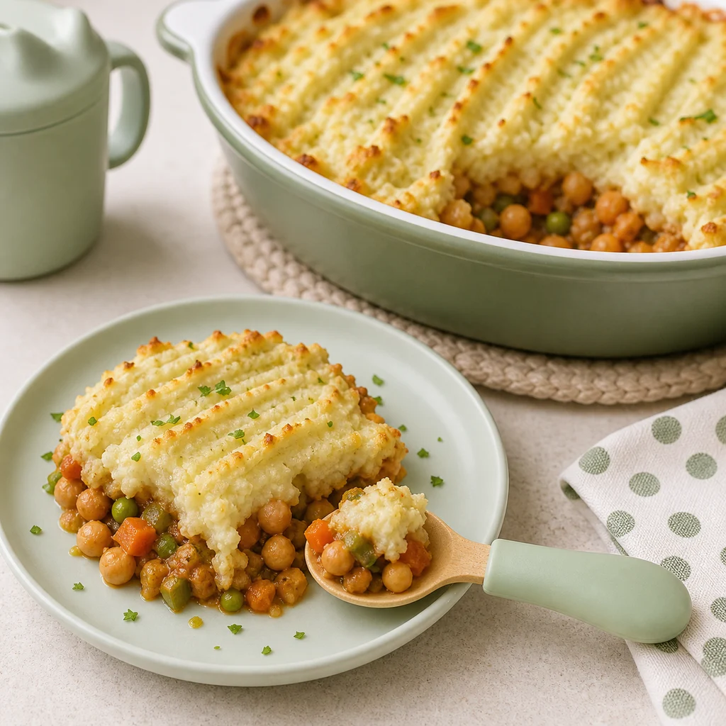 Creamy Cauliflower Chickpea Shepherds Pie Cauliflower Mash process image for TinyTummyTreats