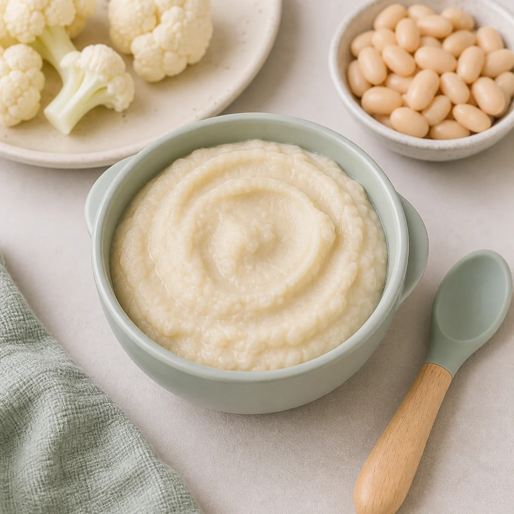 Creamy Cauliflower White Bean Puree Mild Garlic process image for TinyTummyTreats
