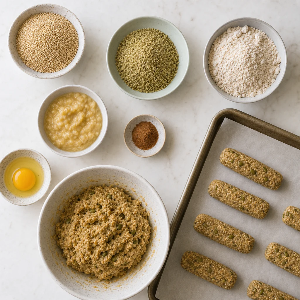 Crispy Amaranth Pumpkin Seed Biscotti Toddlers ingredients image for TinyTummyTreats