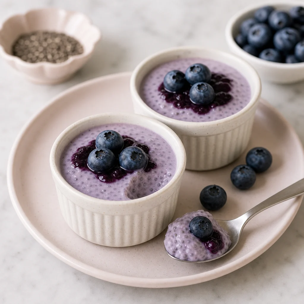 Dairy Free Blueberry Chia Panna Cotta Coconut Milk process image for TinyTummyTreats