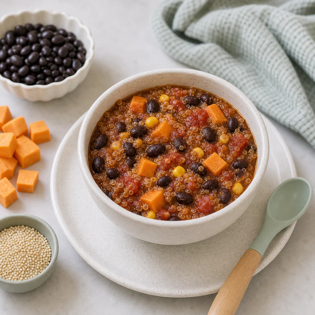 Hearty Black Bean Quinoa Toddler Chili process image for TinyTummyTreats