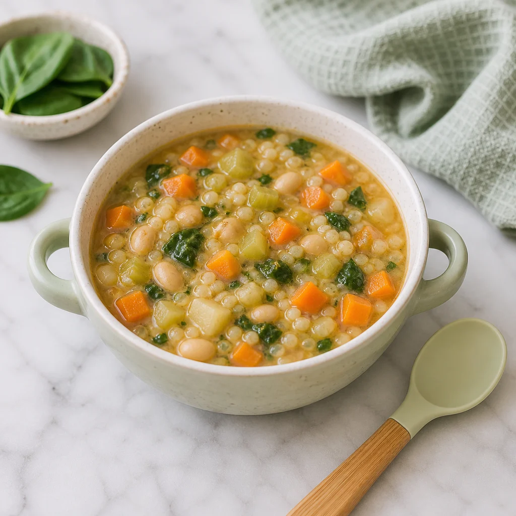 Hearty Millet Vegetable Soup Iron Boost process image for TinyTummyTreats